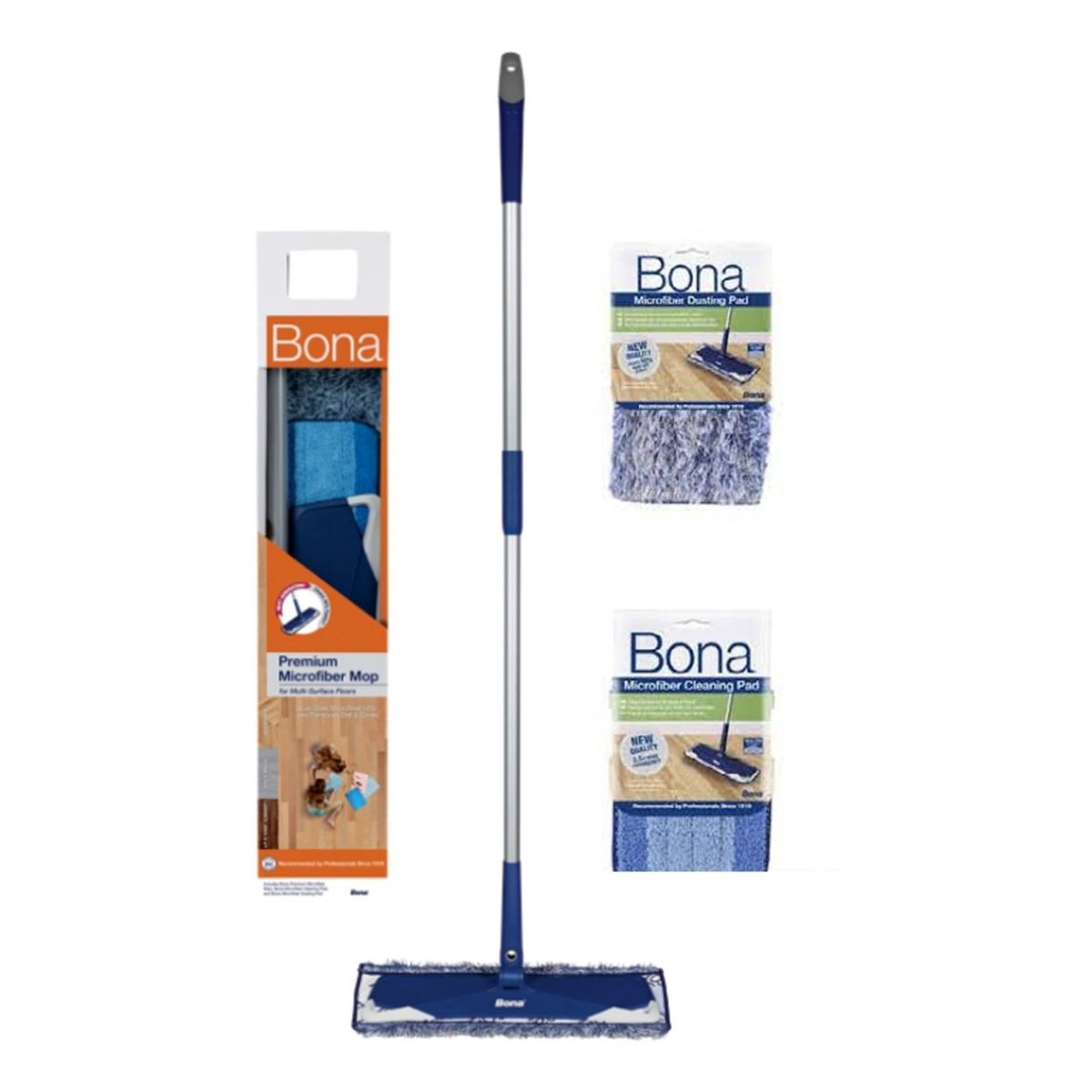 BONA - Mopa Premium Con Pad De Microfibra Y Atrapa Polvo Bona BONA