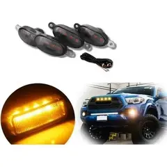 GENERICO - Kit 4 Luces Led Tipo Raptor Universal Rejilla Ambar / 223522