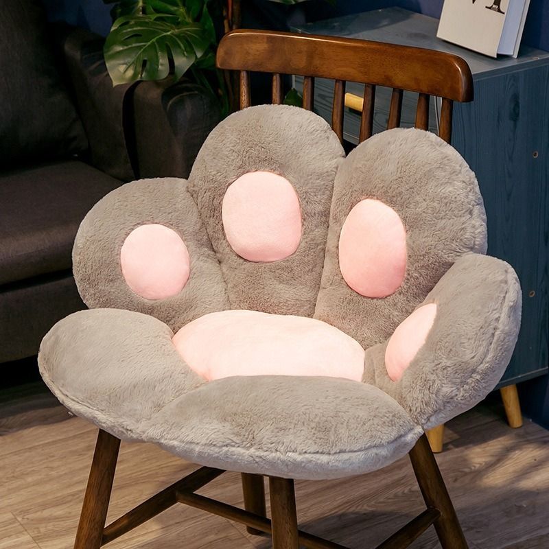 GENERICO - Cojín Para Silla Asiento Peluche Garrita Gato Mueble Mascota BEIGE