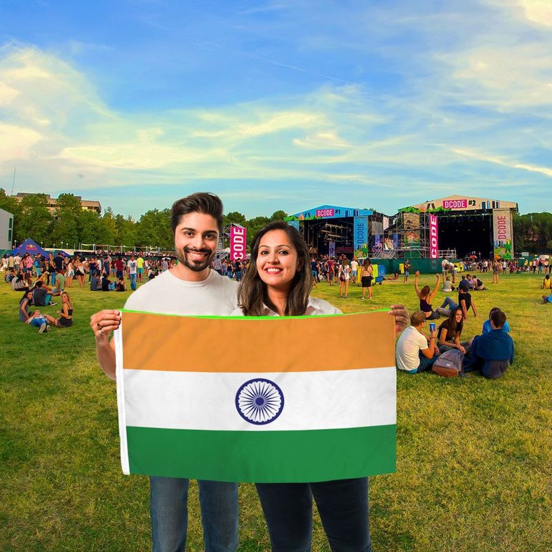 GENERICO - Bandera de la India de 150cm x 90cm