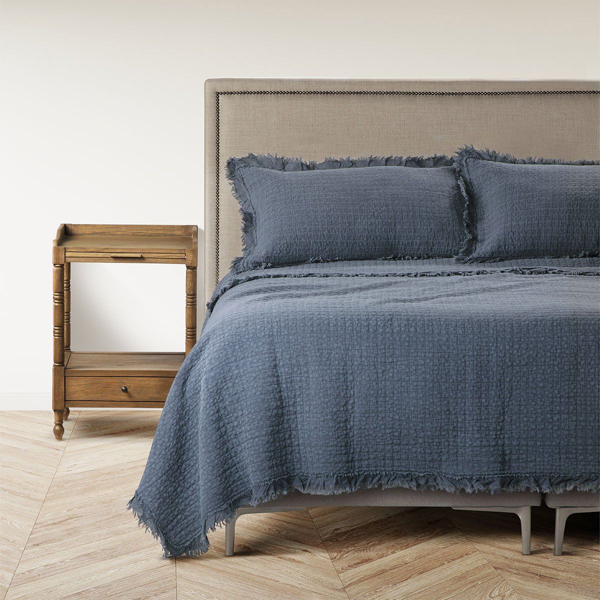 ROSEN - Cubrecama Algodón Pure Liso Stone Piedra 2 Plazas