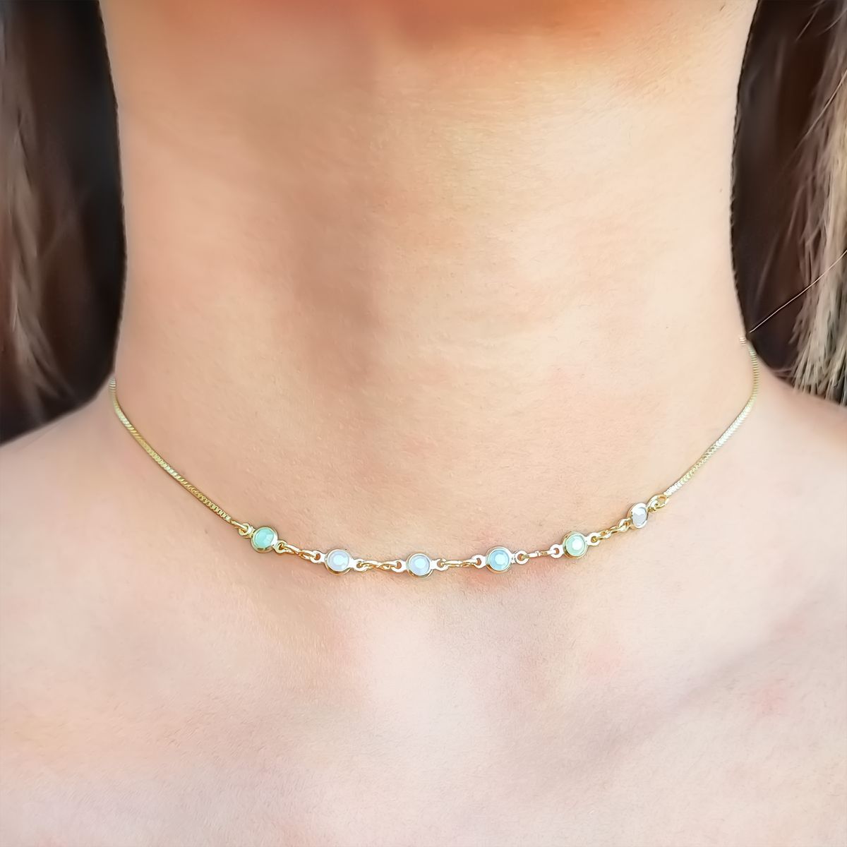 COGGIOLA - Collar Choker Mia Niña Enchapado Oro 18K