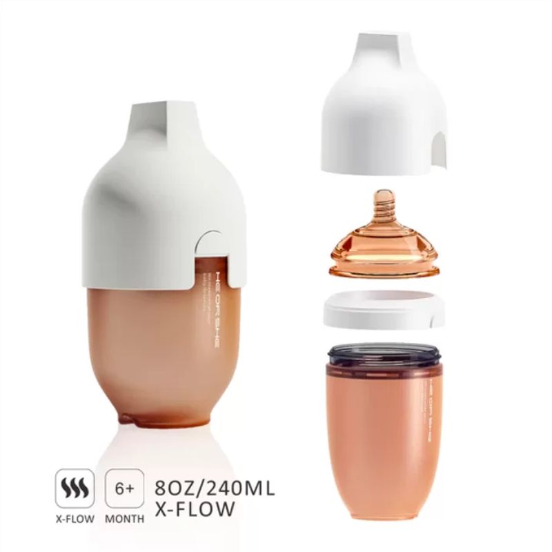 HEORSHE - Mamadera Ultra Wide Heorshe 240 ml - Tapa Blanca - 6+