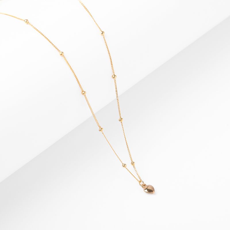 BY LAS CAYETANAS - Collar con Corazón inflado para mujer bañado en Oro 18k