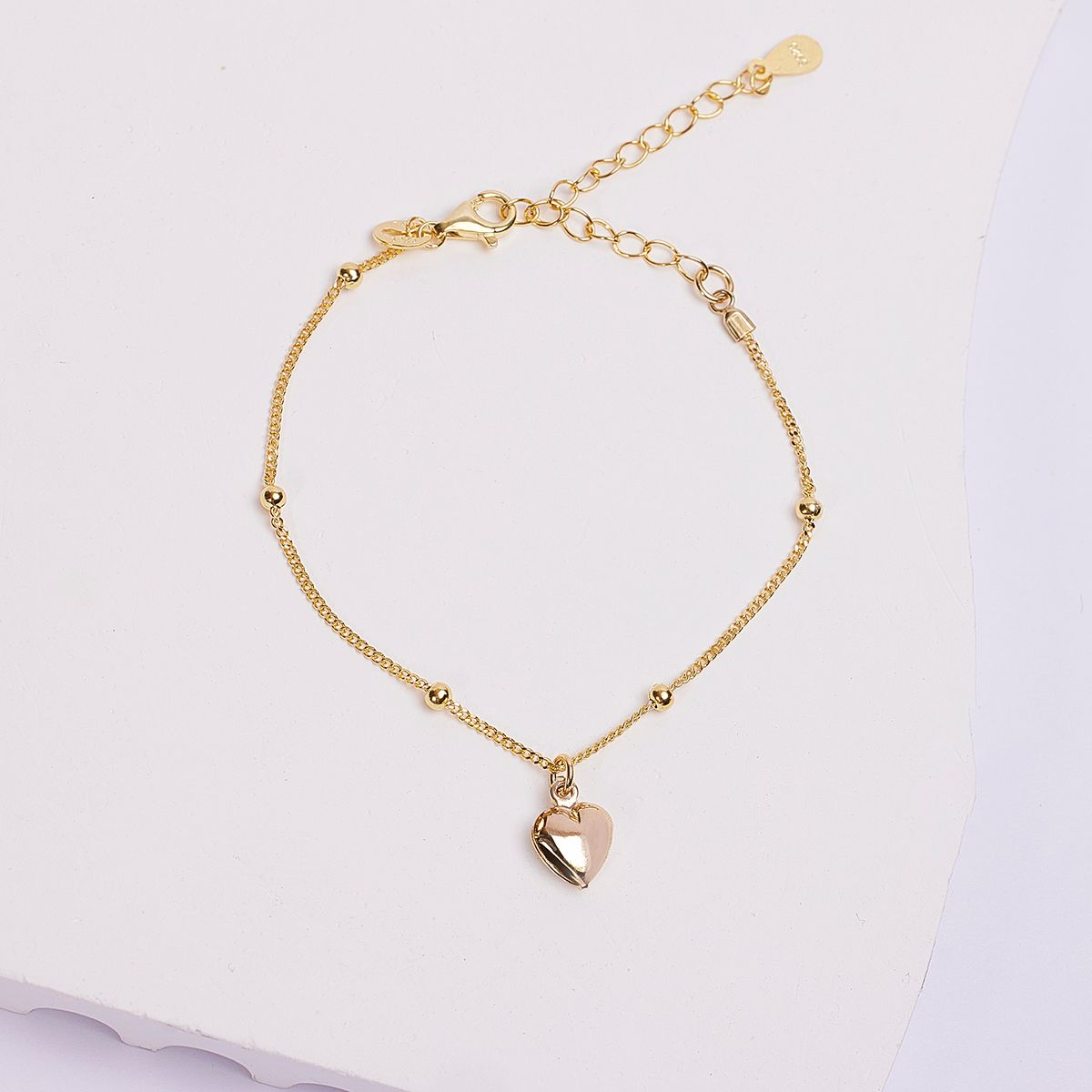 BY LAS CAYETANAS - Collar con Corazón inflado para mujer bañado en Oro 18k