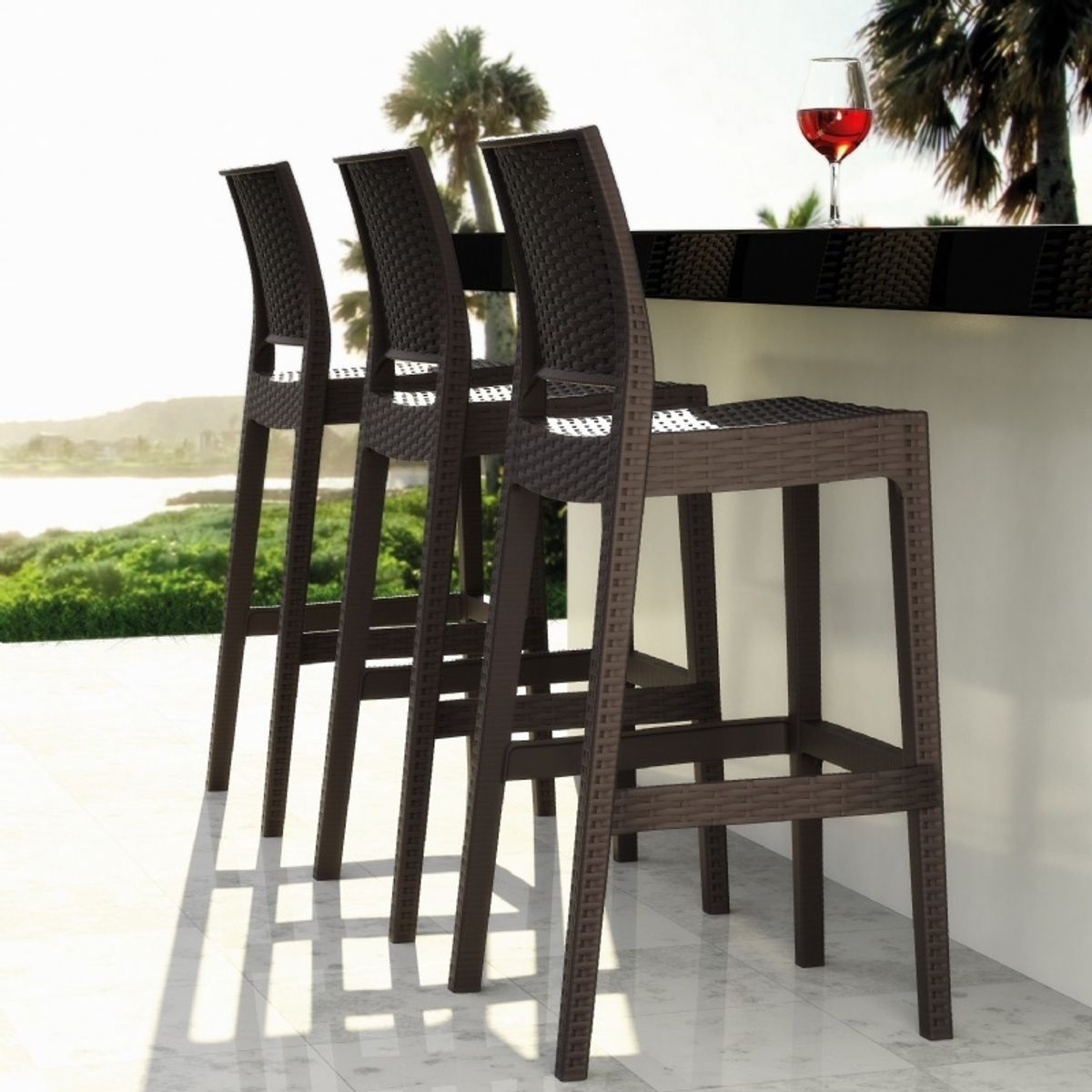 REYPLAST - Silla Piso Bar Tavarua Rattan Marca Reyplast