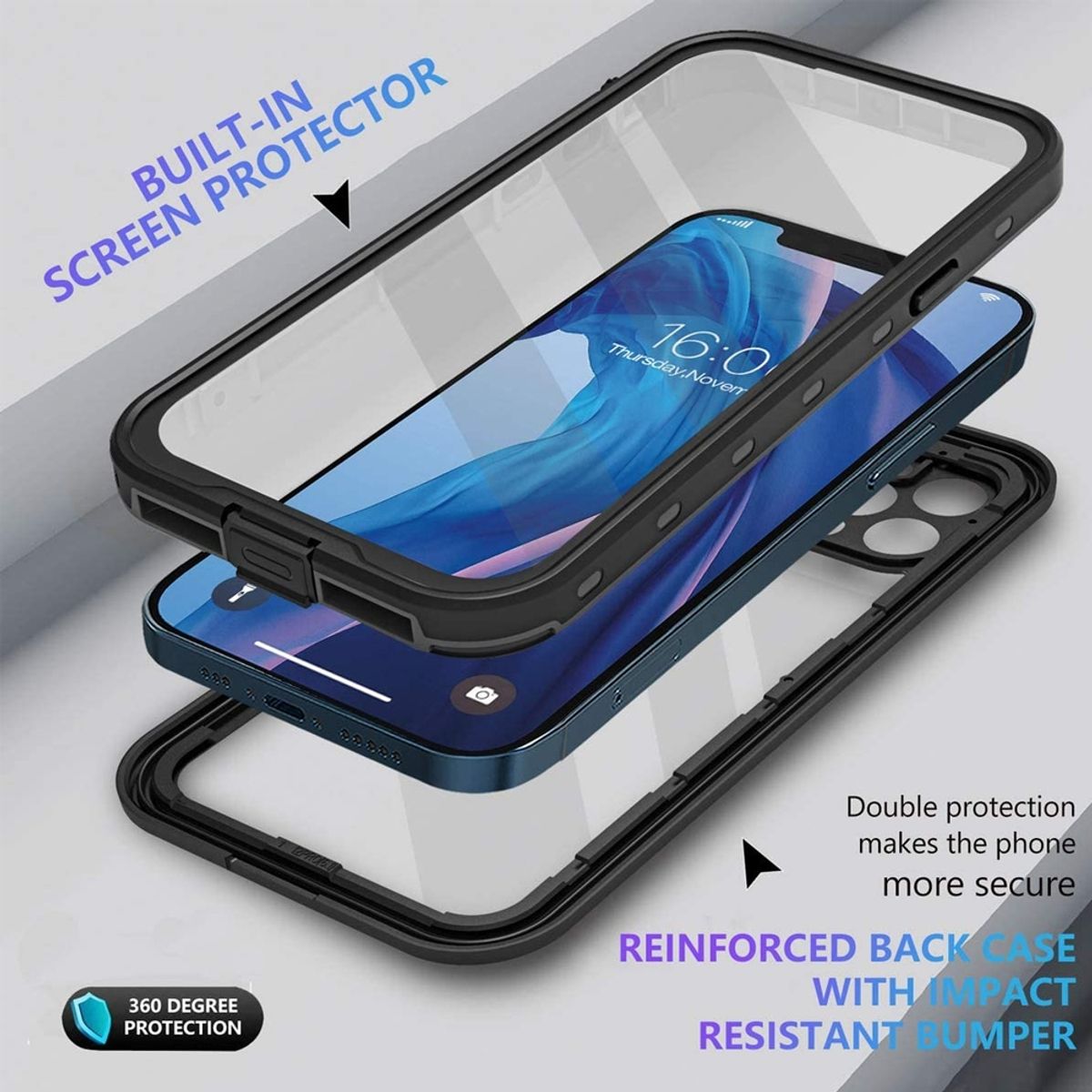 GENERICO - Carcasa Blindada Para iPhone 13 Waterproof Antigolpes