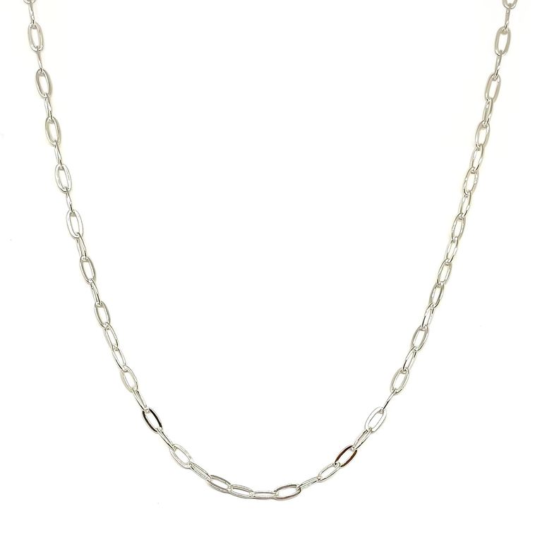 Cadena Eslabon Alargado 6x3mm Plata Fina 925 Plateado 50