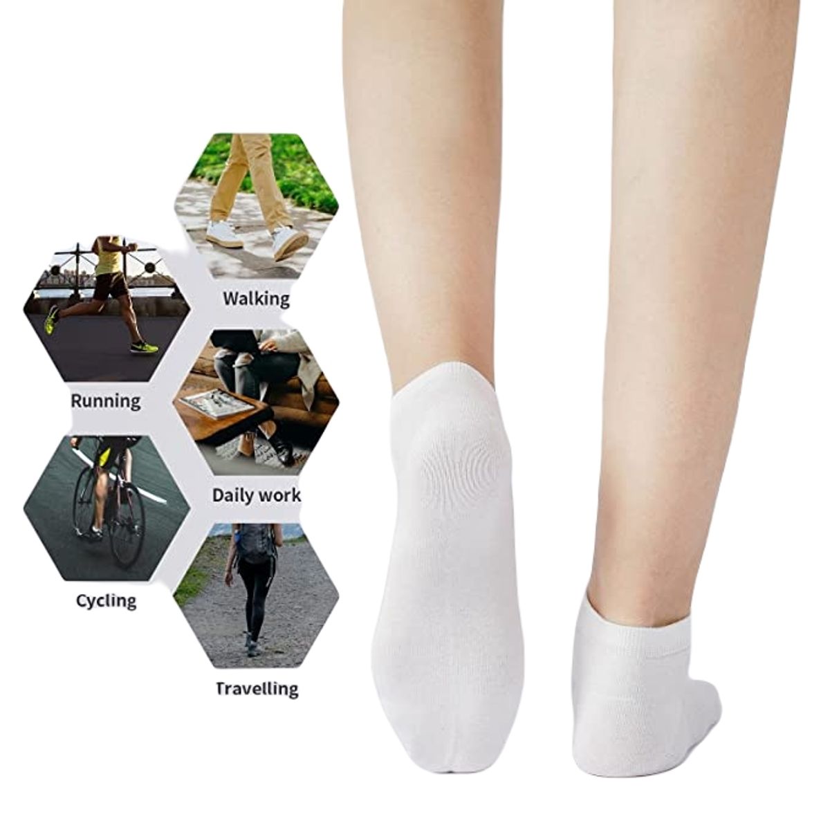 GARSIL - x6 Pares Calcetines Calcetas Tobilleras Cortas De Algodon Para Mujer