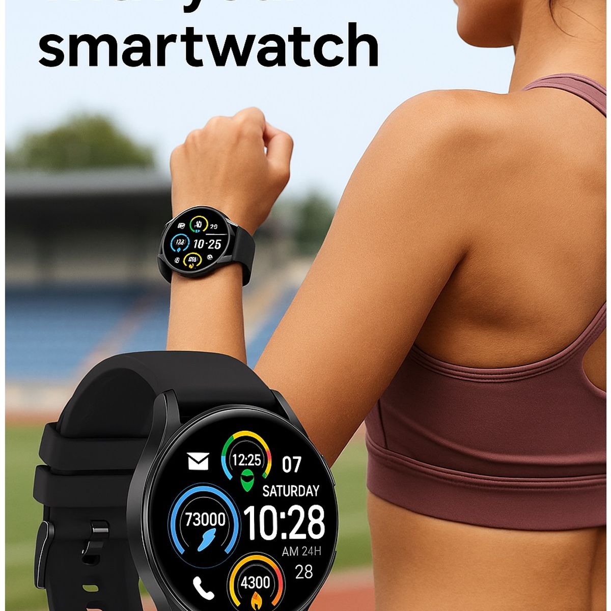 STARTECHOFFICE - Reloj Inteligente S37 para Mujer Bluetooth Monitoreo de Sueño y Salud IPX8 Deporte Notificaciones