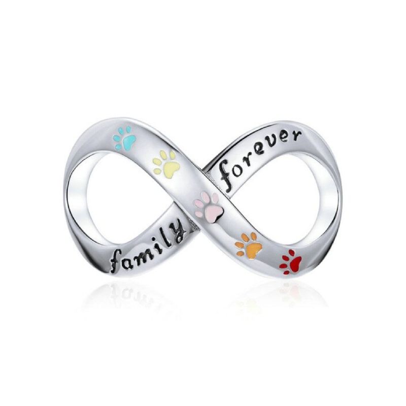 SILVER HEART - Charm Infinito con Huellas en Plata Fina 925 SILVER HEART