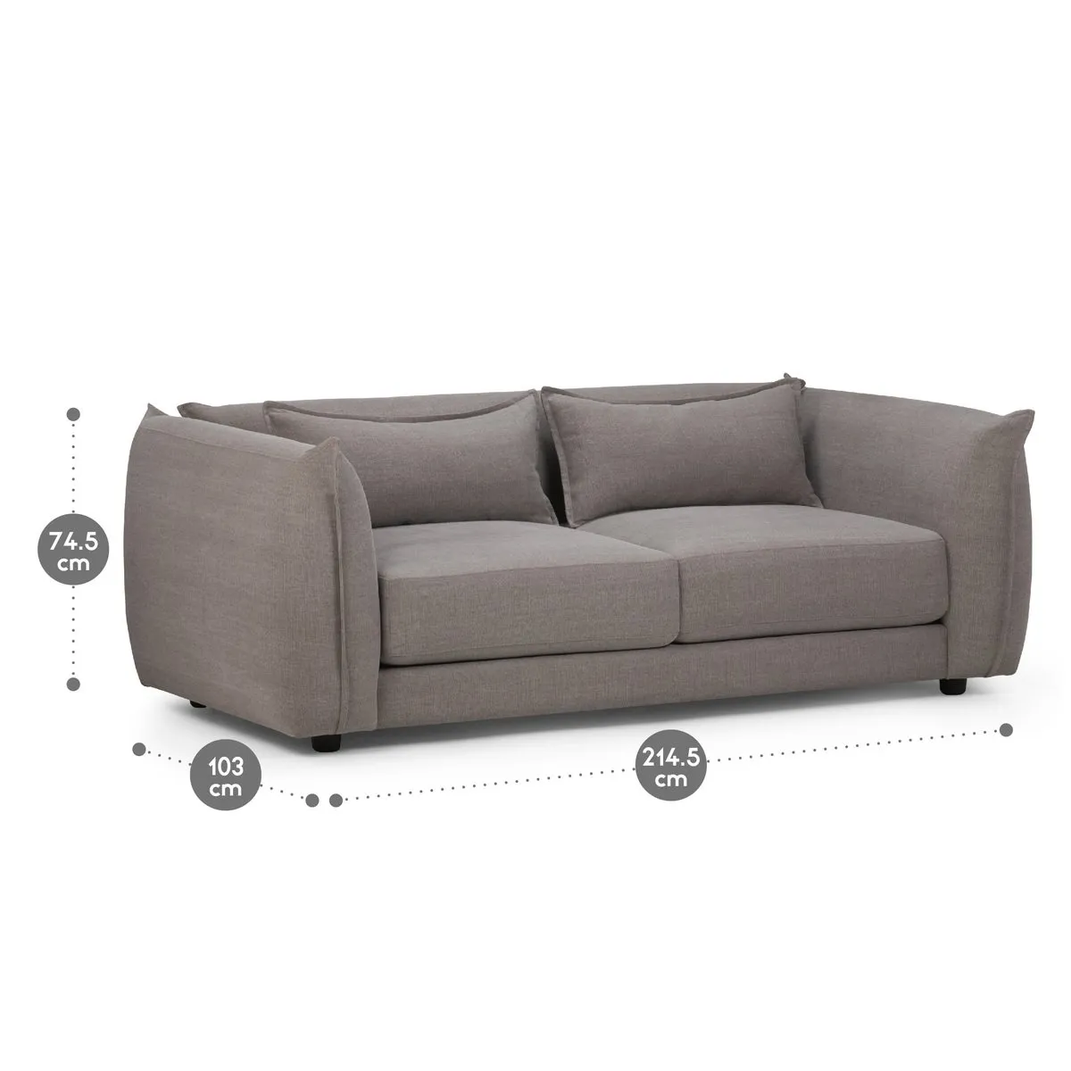 ROSEN - Sofá Rosen Hart 3 Cuerpos Tela Legiado