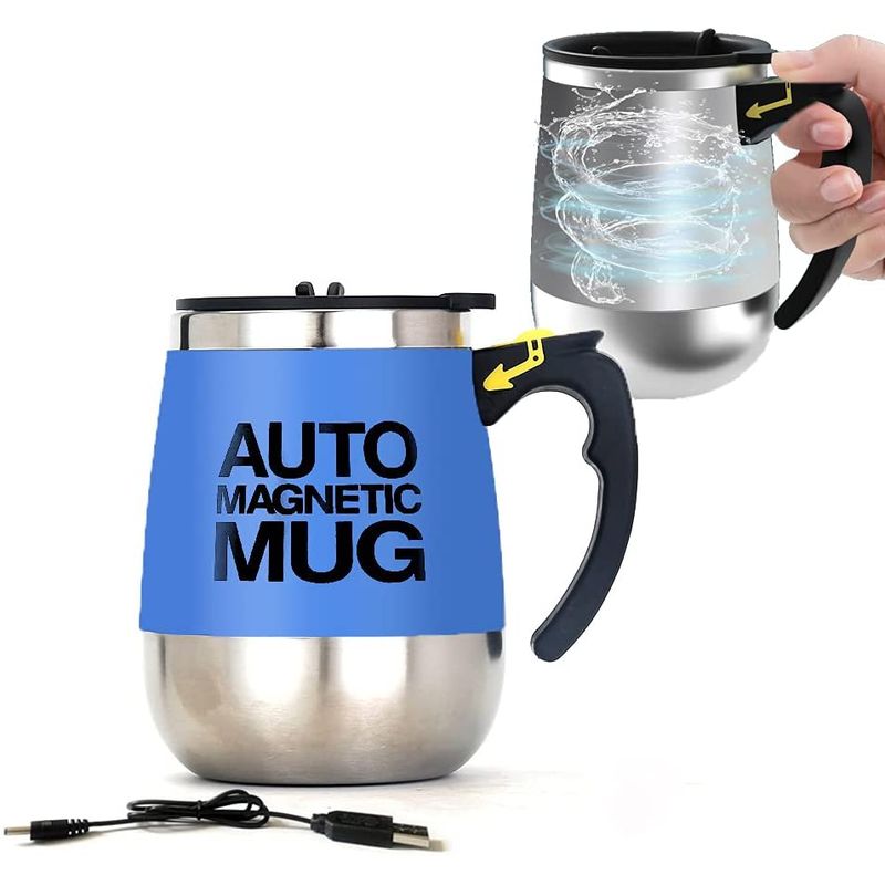 GENERICO - Taza Auto Mezcladora De Acero Inoxidable Azul