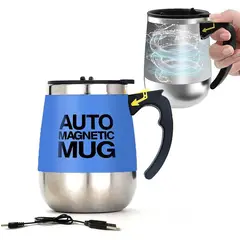 GENERICO - Taza Auto Mezcladora De Acero Inoxidable Azul