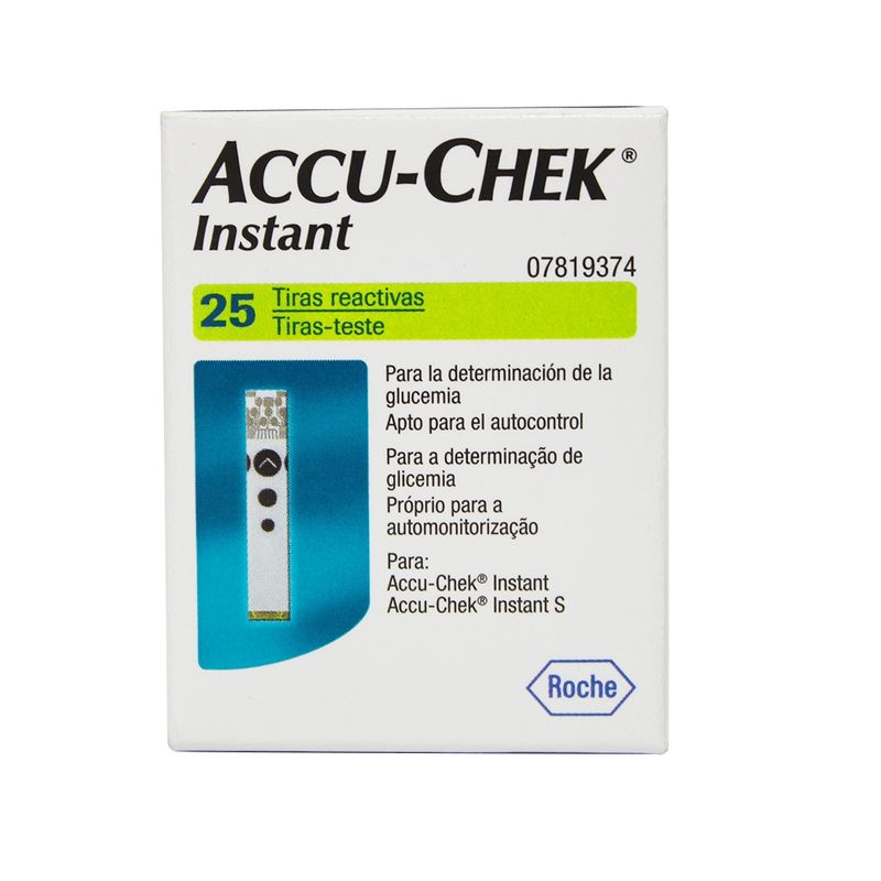 ACCU CHEK - 25 Tiras/ cintas Reactivas Accu Chek Instant