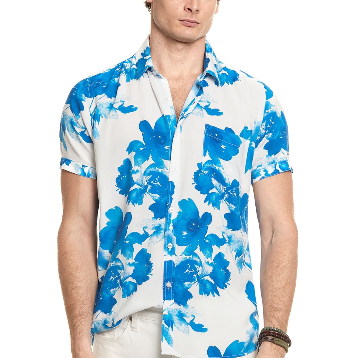 FEROUCH - Camisa Estampada Fj Azul Ferouch