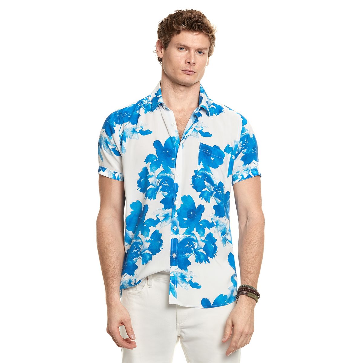 FEROUCH - Camisa Estampada Fj Azul Ferouch