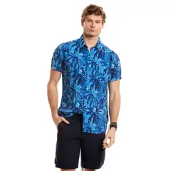 FEROUCH - Camisa Estampada Safari Fj Azul