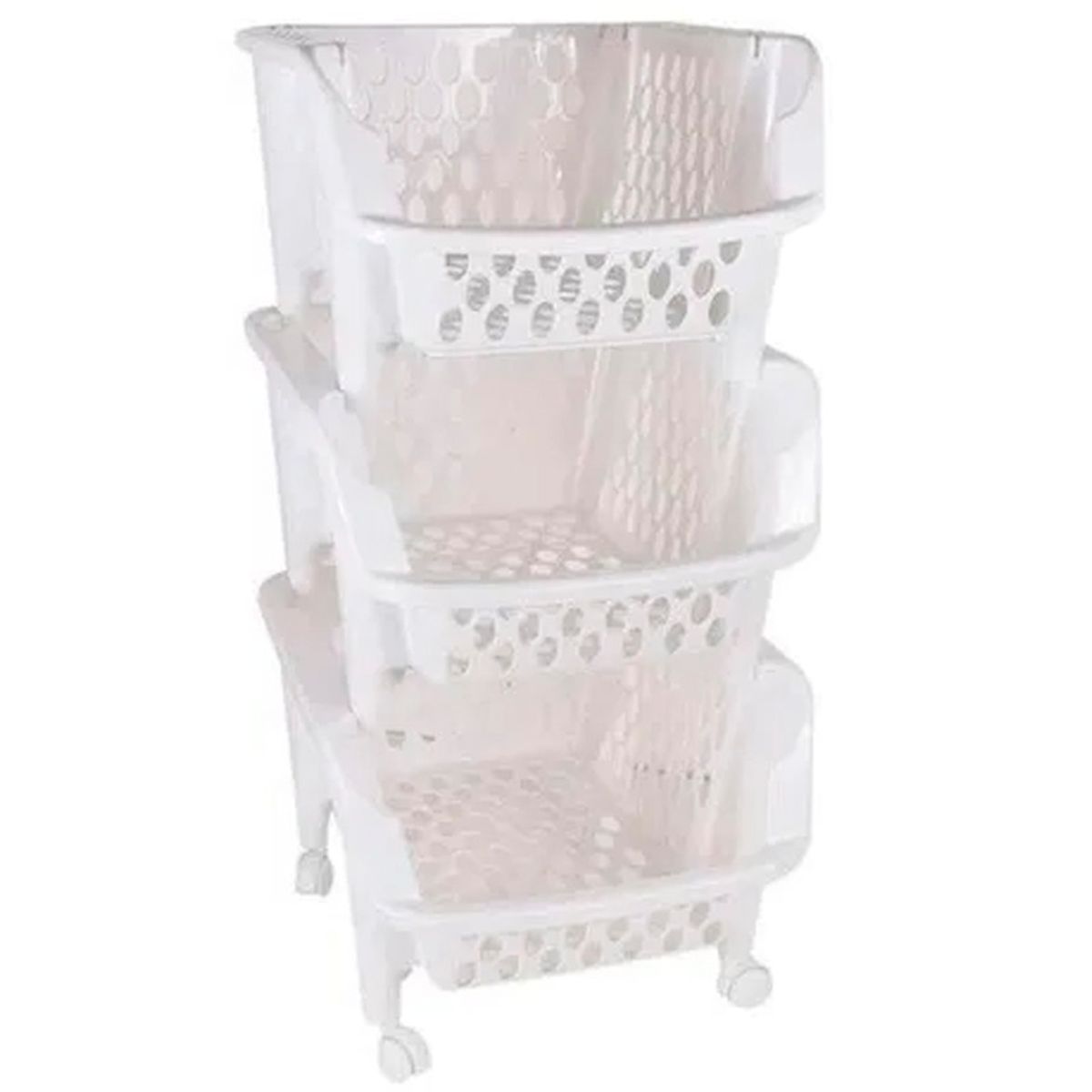 REYPLAST - Carro verdulero 73x36,3x42 cm polipropileno 3 canastos con Rueda