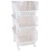 Carro verdulero 73x36,3x42 cm polipropileno 3 canastos con Rueda