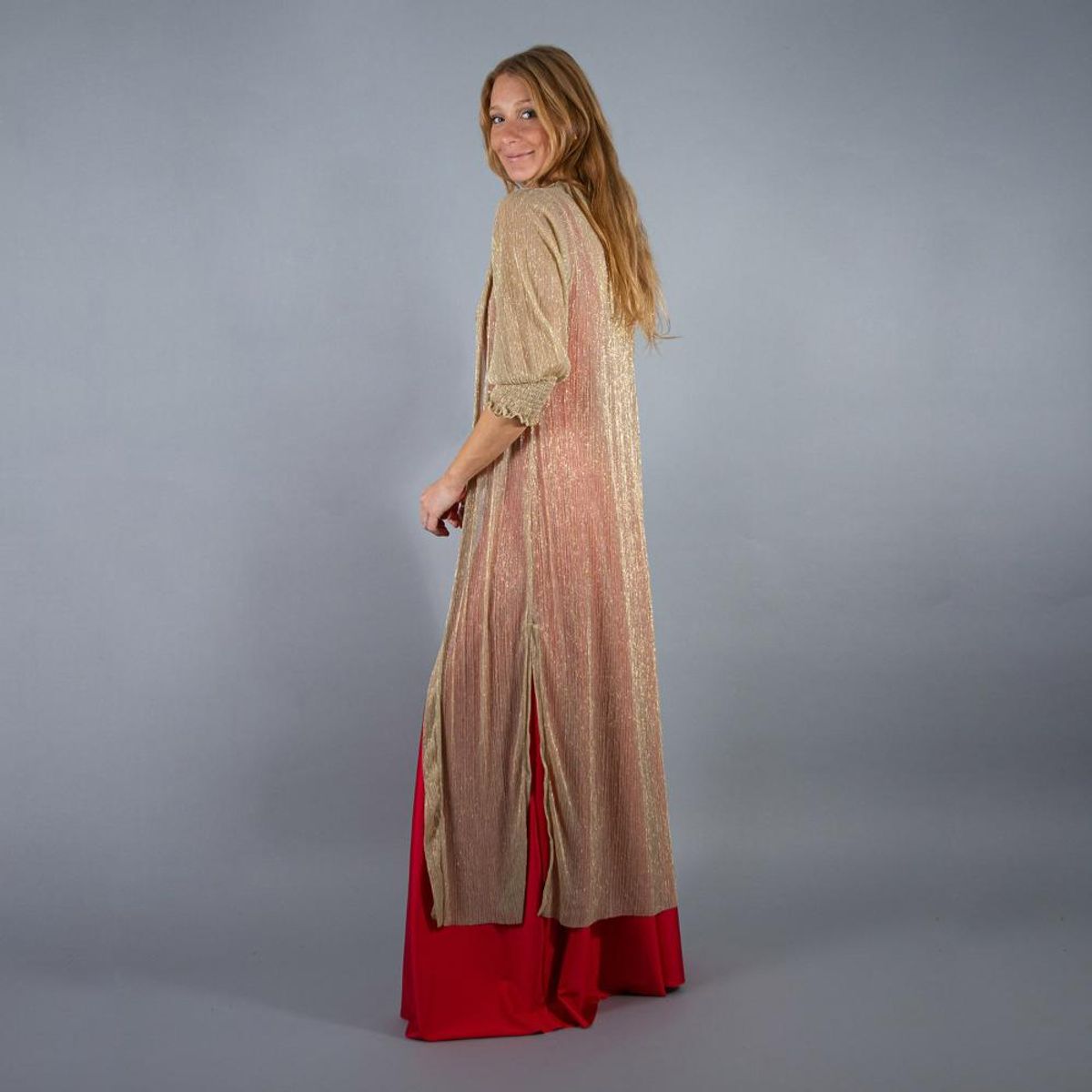 MARIA PASKARO - Tapado Kimono Santini Dorado Transparente Maria Paskaro - Dorado