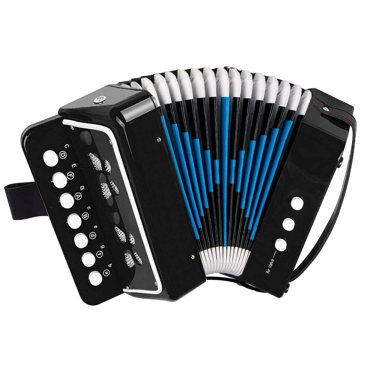NUTECH - Acordeón De Niño 7 Teclas 2 Bajos Negro Nutech