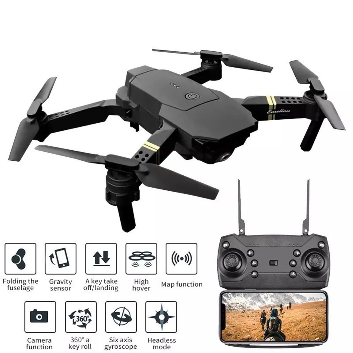 ACTUAL - Dron 4k Full Hd Doble Cámara Wifi Control Remoto Plegable