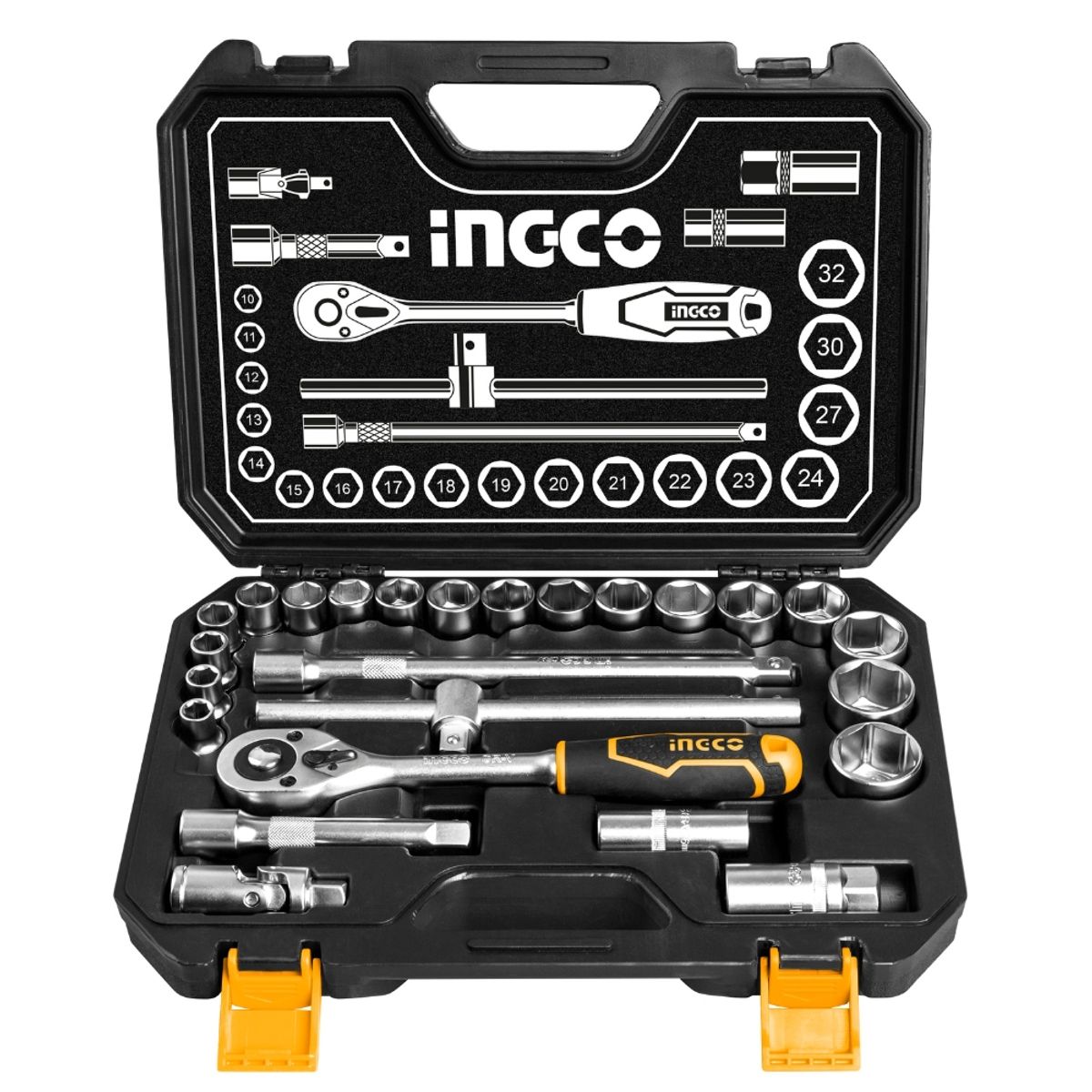 INGCO - Juego Dados 1/2 - 25 Piezas Ingco C/maleta