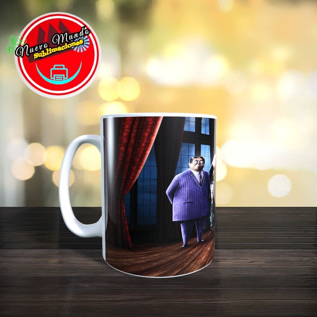 GENERICO - Taza Blanca De Los Locos Addams animados