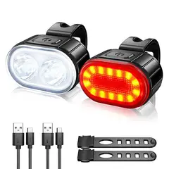DEFENSOR FOREVER - Kit De Luz Delantera Y Trasera Recargable De Bicicleta