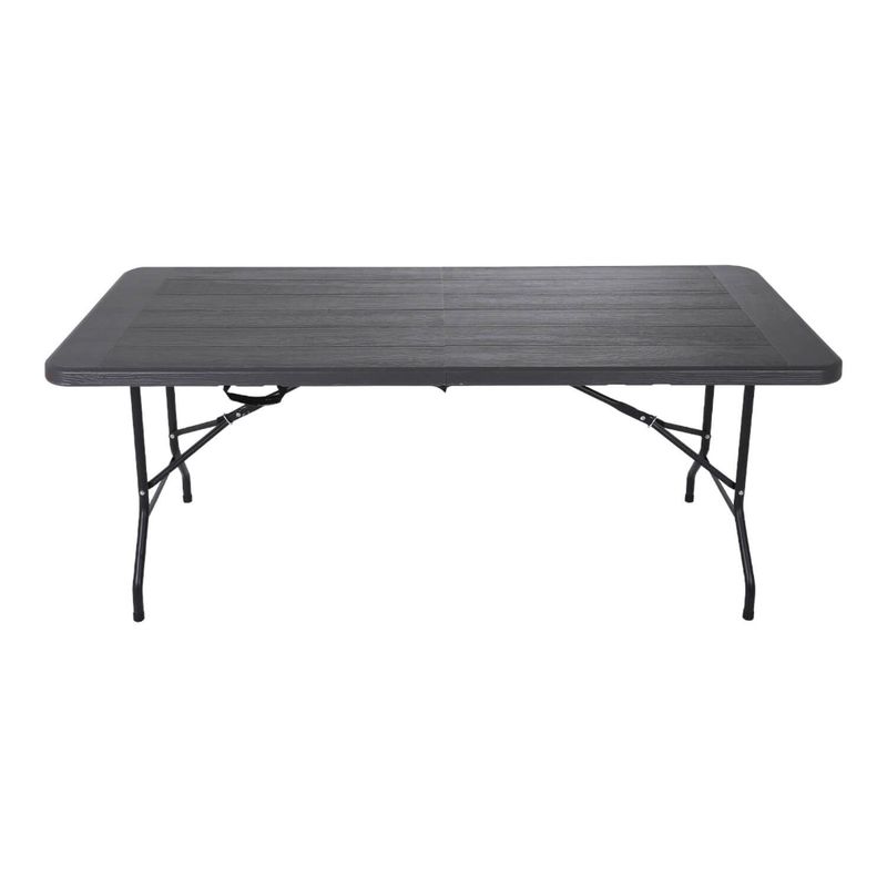 NORTHWEST - Mesa Plegable Rectangular Diseño Madera 180x74 Gris Northwest