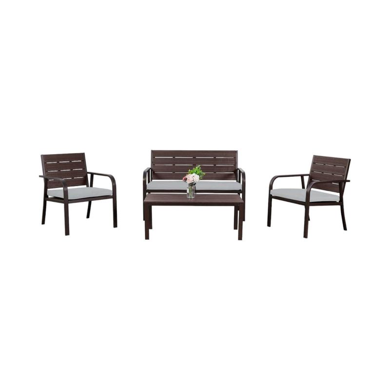 NORTHWEST - Juego Set Terraza Oporto 4 Piezas Con Cojin Northwest