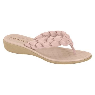 Sandalia Plana Mujer Eco Cuero Rosada