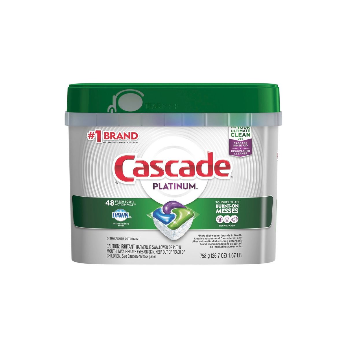 CASCADE - Lavavajilla Platinum Pods Cascade 48 Un CASCADE