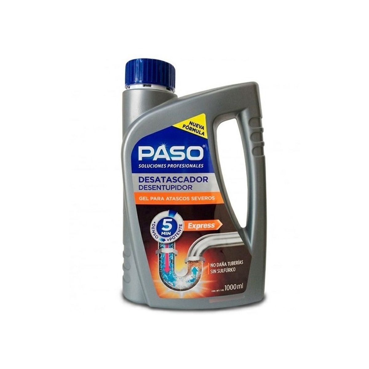 PASO - Desatascador Gel De Cañerías Atascos Severos Paso 1 Lt PASO