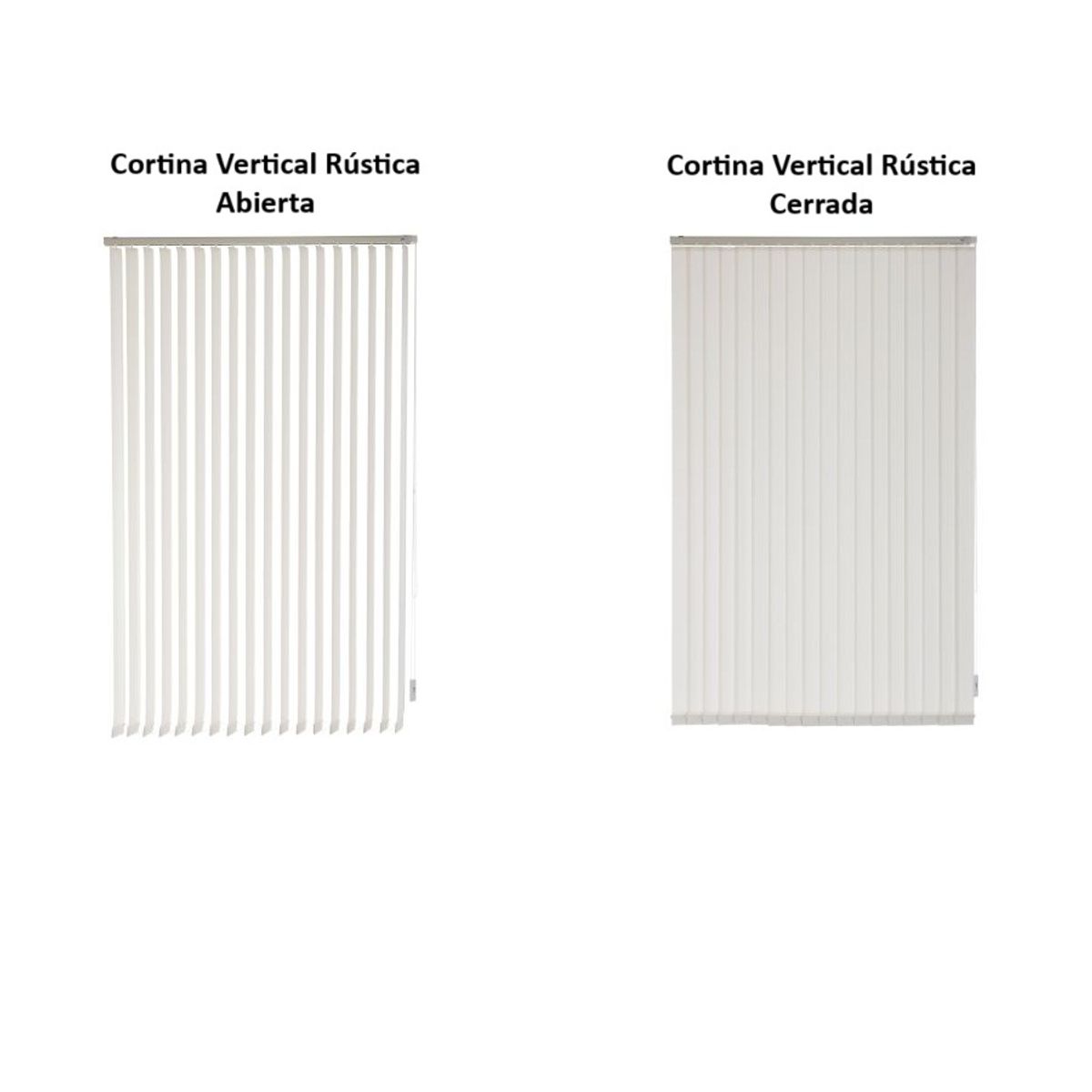 BERTEX - Cortina Vertical Rustic 130cm ancho x230cm alto Persiana Blanca BERTEX