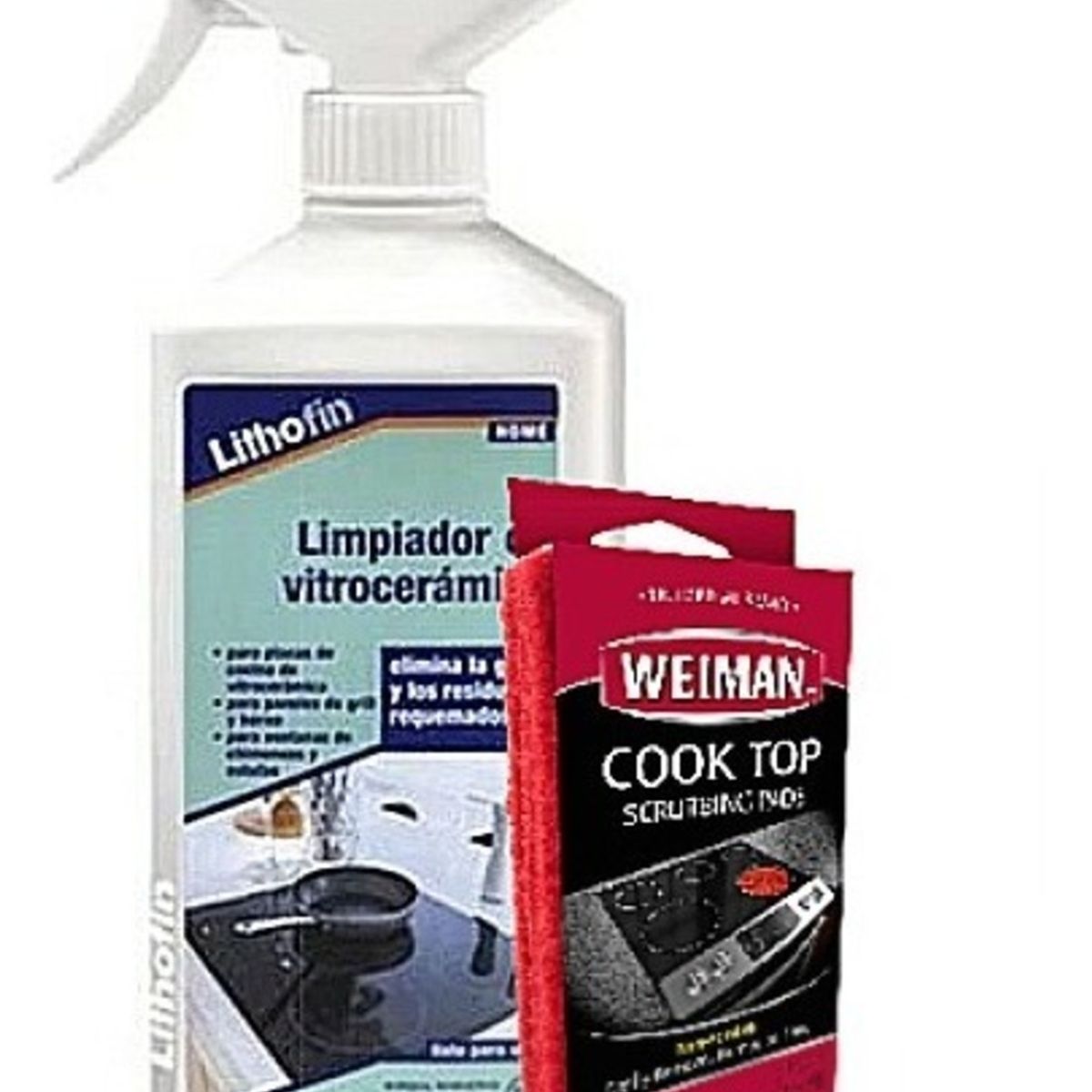 LITHOFIN - Limpiador Vitroceramica Lithofin 500 Ml + 3 Esponjas Weiman LITHOFIN