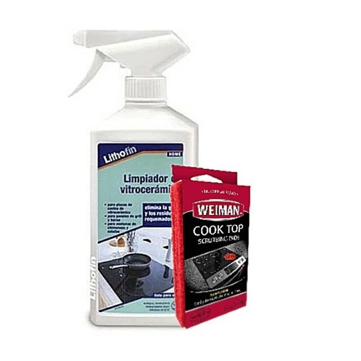LITHOFIN - Limpiador Vitroceramica Lithofin 500 Ml + 3 Esponjas Weiman LITHOFIN