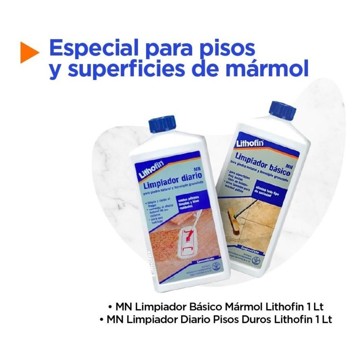 GENERICO - Pack Pisos De Marmol (limpiador Basico + Diario) Lithofin LITHOFIN