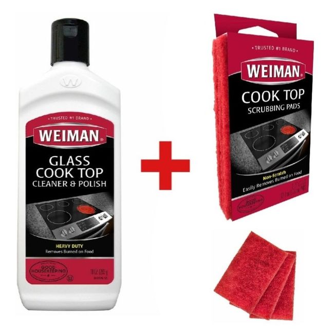 WEIMAN - Kit Esponjas + Crema Para Limpiar Vitroceramica Weiman WEIMAN