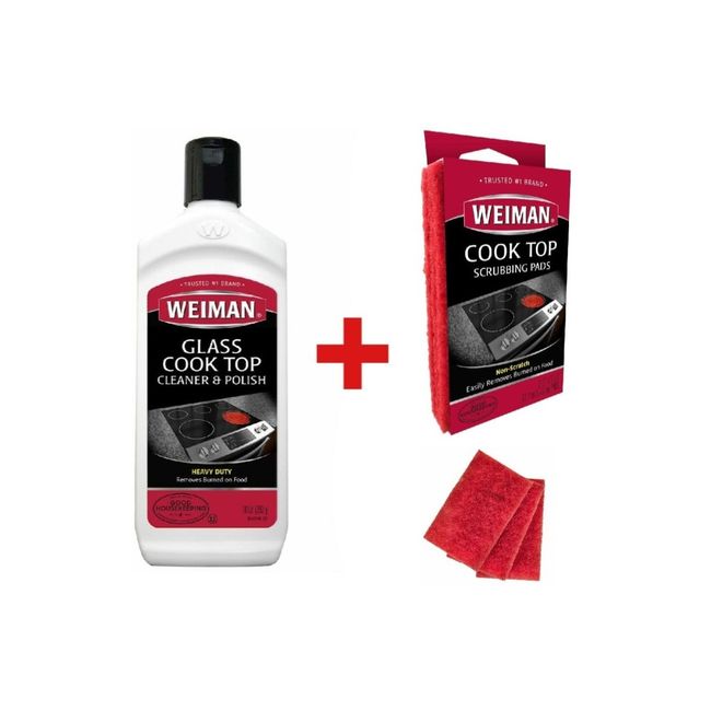 WEIMAN - Kit Esponjas + Crema Para Limpiar Vitroceramica Weiman WEIMAN