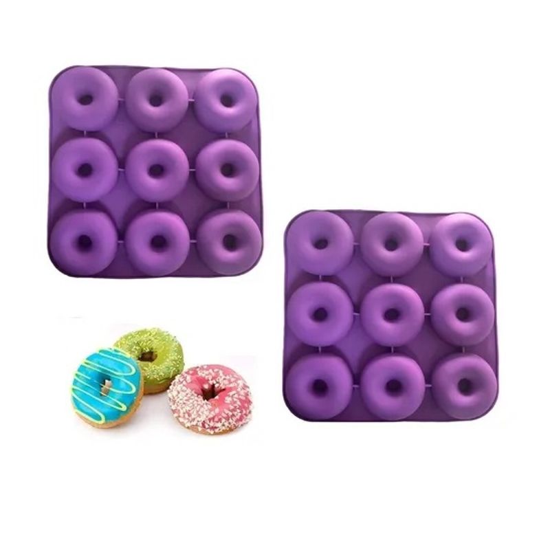 Pasteleria - Pack 2 Moldes Silicona Donas Moldes De Silicona Donas 9 Dona