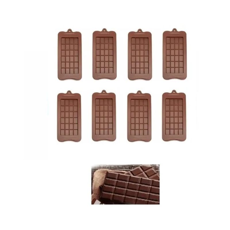 Pasteleria - Pack 8 Moldes De Chocolate Molde Barra De Chocolate Silicona