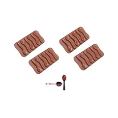Pasteleria - Pack X4 Molde Chocolate Moldes Silicona Chocolate Cucharas