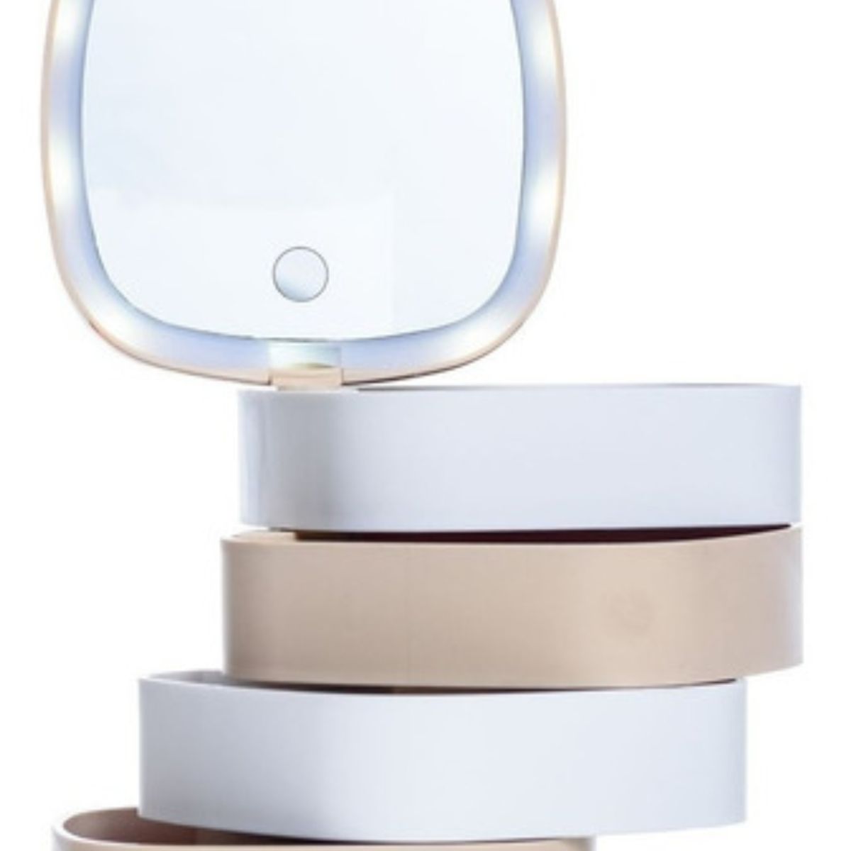 GENERICO - Organizador de Joyas Con Espejo y Luz Led