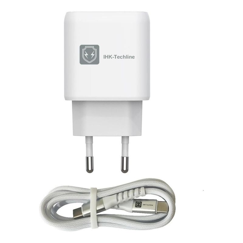 IHK TECHLINE - Cargador 25w Carga Rápida con Cable CaC incluído