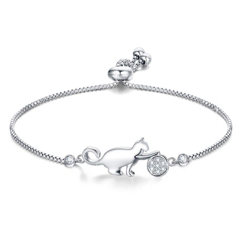 GENERICO - Pulsera gato mascota plata 925 mujer regalo