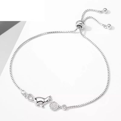 Imagen 2 del producto Pulsera gato mascota plata 925 mujer regalo