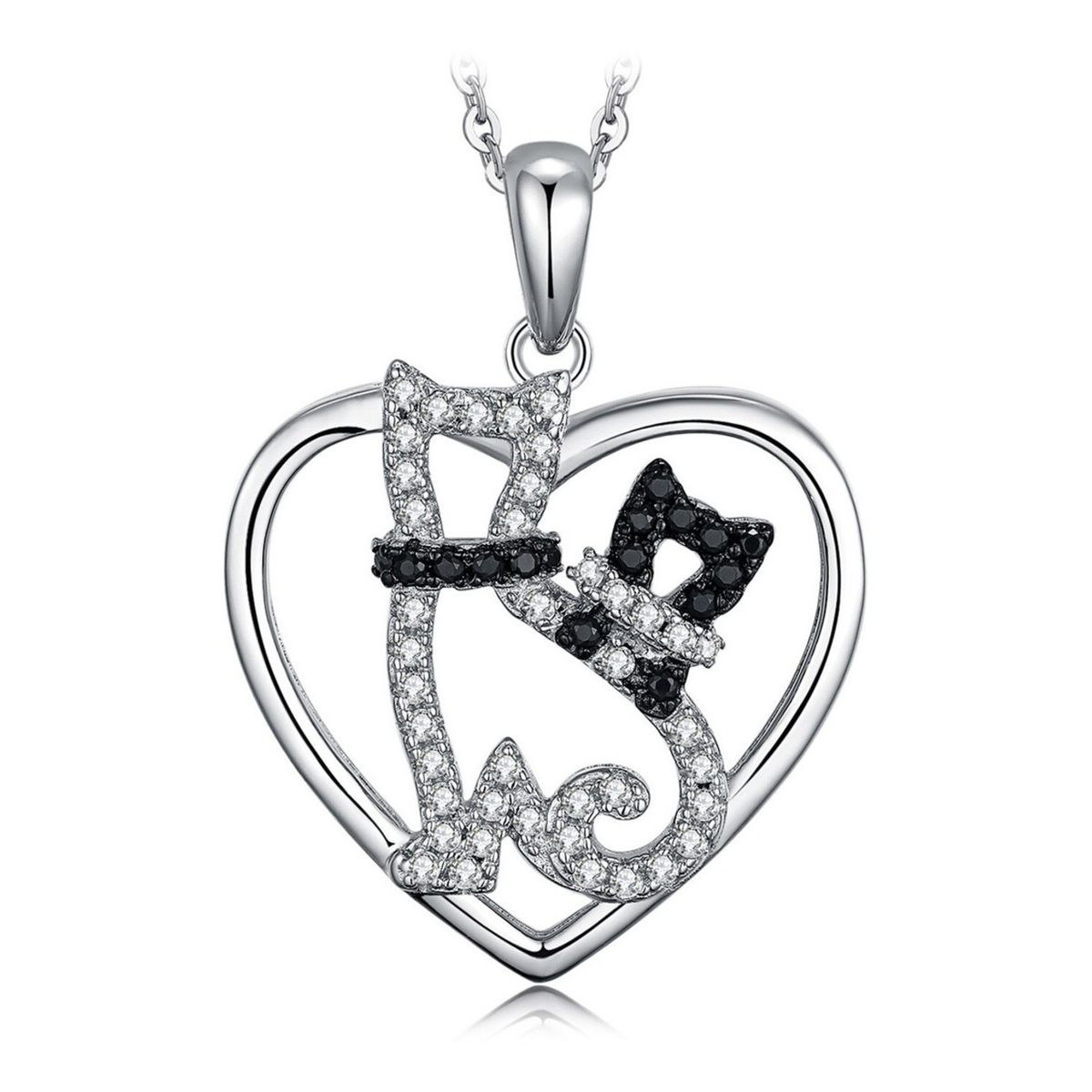 GENERICO - Collar plata 925 gatos mujer regalo gatito