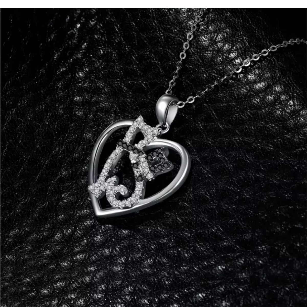 GENERICO - Collar plata 925 gatos mujer regalo gatito